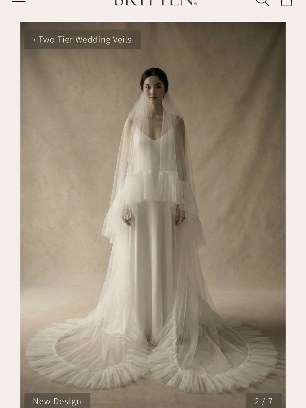 Britten Tulle Layered Ruffle Tulle Veil